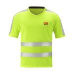 Yellow Hi Vis T-Shirt Short Sleeve Round Neck Birdseye Mesh Shirt