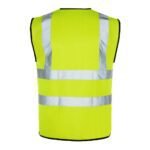 Yellow Hi Vis Safety Vest Polyester Fabric Velcro Fastening