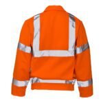 Orange Poly Cotton Hi Vis Winter Work Jacket With Reflective Tape
