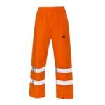 Orange Hi Vis Cargo Trousers Poly Cotton Fabric with Reflectors