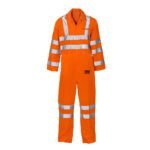 Industrial Workwear Poly Cotton Orange Hi Vis Coverall