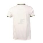 Mens White Striped Collar Short Sleeve Polo T-Shirt