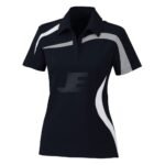 Women Black Short Sleeve Sports Polo Shirt