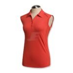 Women Sleeveless Golf Shirt V-Neck Collar