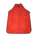 1 Panel Contrast Trim Red Leather Welding Apron Size 24″ x 36″
