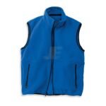 Mens Zip Pockets Blue Lightweight Sleeveless Fleece Vest