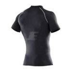 Mens Gym Workout Wear Black Raglan Sleeve Rash Guard