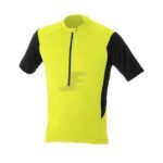 Mens Half Zip Yellow & Black Hi Viz Cycling Jersey