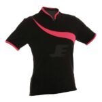 Women Short Sleeve Black & Pink Half Zip Cycling Jersey