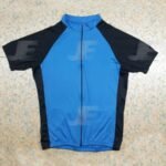 Mens Black & Blue Raglan Sleeve Full Zip Cycling Jersey