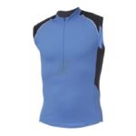 Mens Yellow & Black Half Zip Sleeveless Cycling Jersey