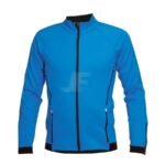 Mens Zip Pockets Blue Long Sleeve Winter Cycling Jersey