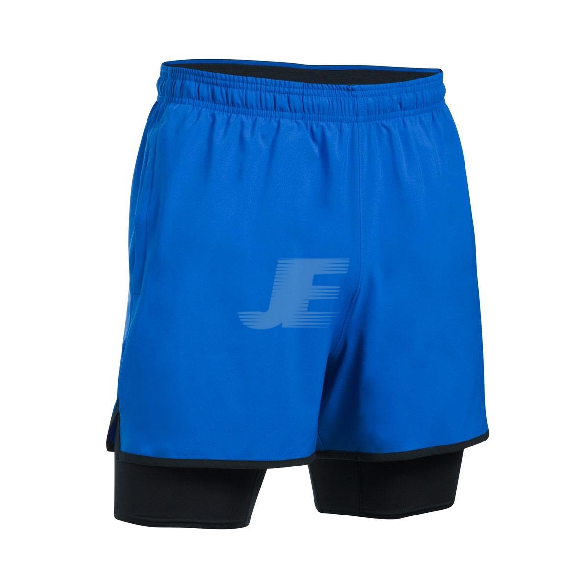 Mens Gym Training Interlock Shorts with Lined Compression Shorts