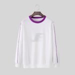 Contrast Strips Cotton Fleece White Ringer Sweatshirt