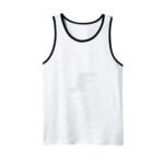 Men’s Charcoal Grey Tank Top With Black Piping