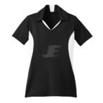 Women Red & White V-Neck Sports Polo Shirt