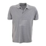 Mens Navy Blue Two Button Short Sleeve Basic Polo Shirt