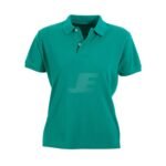 Women Short Sleeve Two Button Cotton Pique Polo Shirt