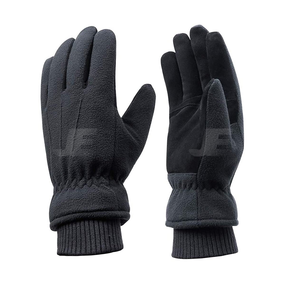 Winter Artificial Amara Leather Palm Polar Fleece Cycling Gloves