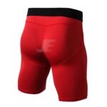 Mens Breathable Base Layers Red Compression Shorts