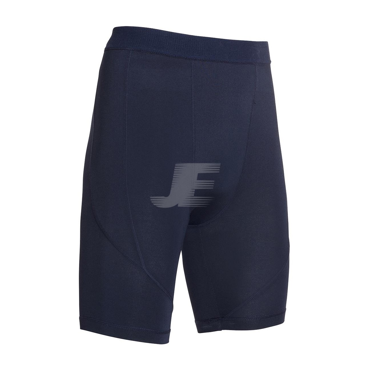Mens Gym Workout Wear Navy Blue Long Compression Shorts