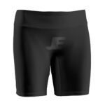 Women Black Yoga Workout Compression Shorts With Key Pocket