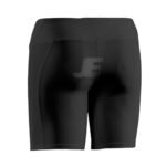 Women Black Yoga Workout Compression Shorts With Key Pocket