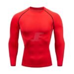 Mens Base Layers Red Long Sleeve Compression Shirt