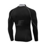 Mens Base Layers Black Long Sleeve Mock Neck Compression Shirt