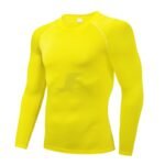 Mens Yellow Base Layers Compression Shirt