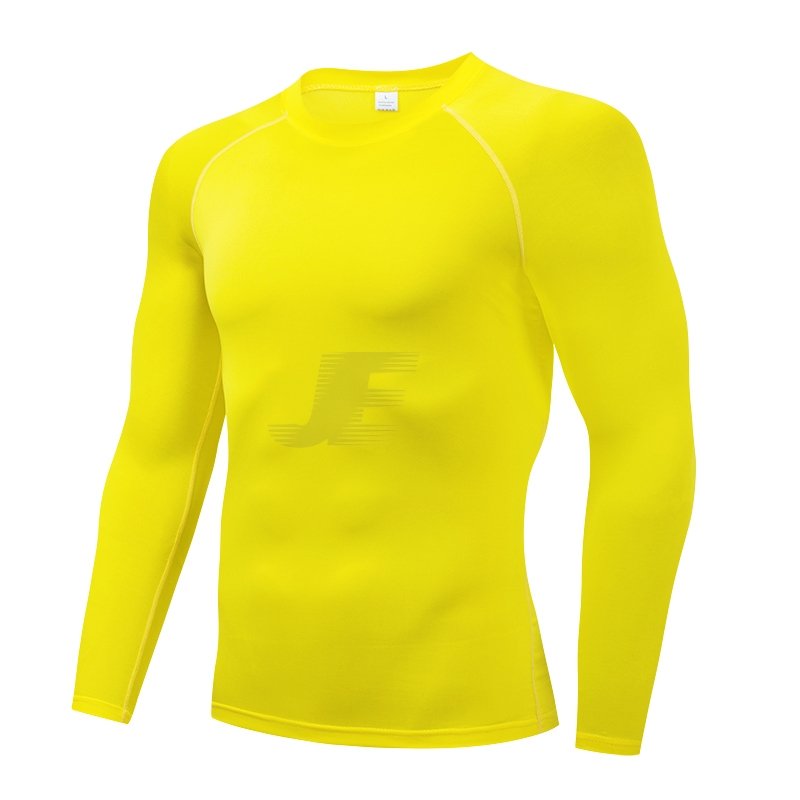 Mens Yellow Base Layers Compression Shirt