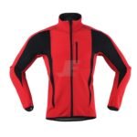 Chest Pocket Red & Black Windproof Softshell Winter Cycle Jacket