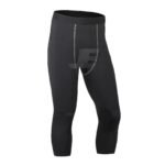 Mens Red Base Layers 3/4 Length Compression Capri Leggings