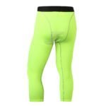 Mens Hi Viz Tight 3/4 Length Yellow Fluorescent Capri Leggings