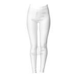 Women 2 Panel Gym Workout Blank White Yoga Pant