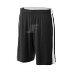 Contrast Panel Long Inseam Interlock Reversible Basketball Shorts