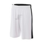 Contrast Panel Long Inseam Interlock Reversible Basketball Shorts